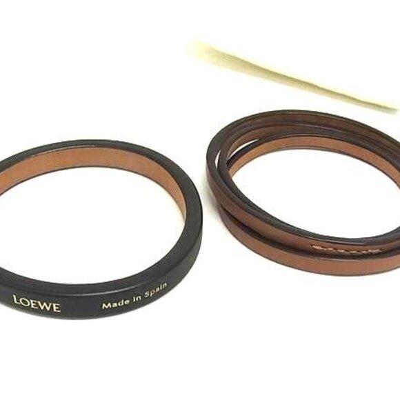 Loewe Leather 3-Ring Bracelet Bangle 2-Piece Set Accessories